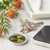 Grunge Radioactive Symbool Sleutelhanger (Zijkant)