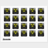 Grunge Radioactive Symbool Vierkante Sticker (Vel)