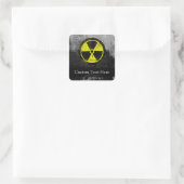 Grunge Radioactive Symbool Vierkante Sticker (Tas)