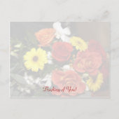 Grunge Rand Hart Boeket Briefkaart (Achterkant)