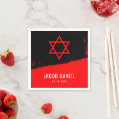 Grunge Red Black Bar Mitzvah Servet (Insitu)