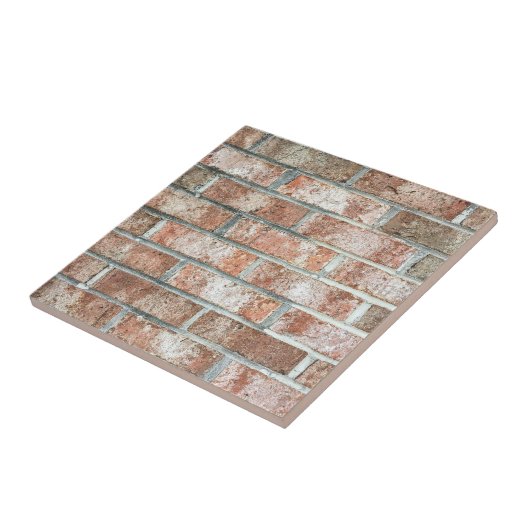 Grunge Red Brick Wall Brown Bricks Background Tan Tegeltje (Zijkant)