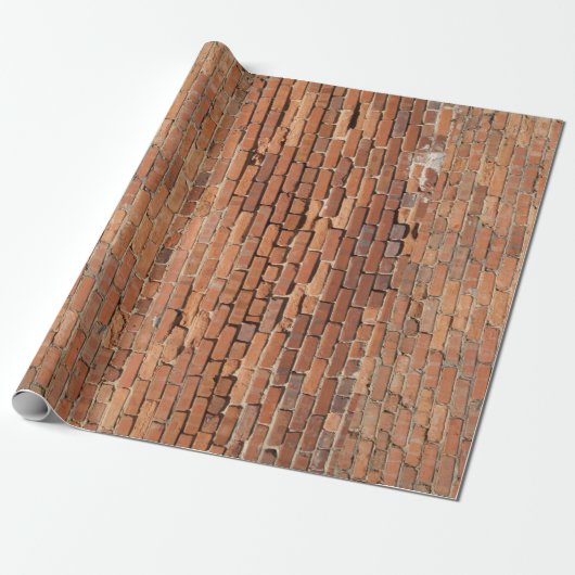 Grunge Red Brick Wrapping Paper Cadeaupapier (Uitgerold)