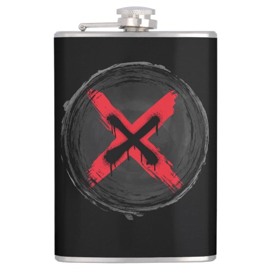 Grunge Red Expression Heupfles (Voorkant)