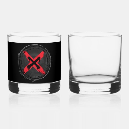 Grunge Red Expression Whisky Glas (Voorkant)