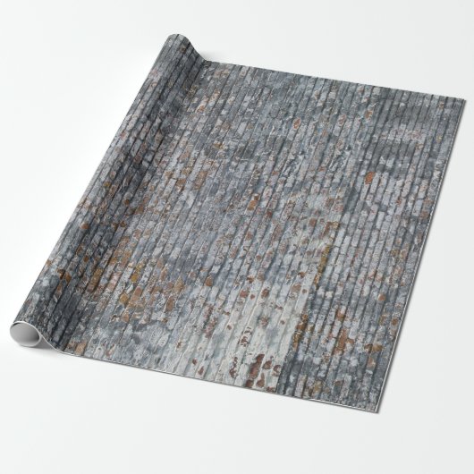Grunge Red n Grey Brick Wrapping Paper Cadeaupapier (Uitgerold)