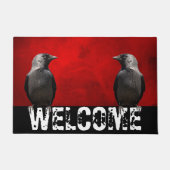 Grunge Red Rug Two Ravens Doormat Deurmat (Voorkant)