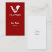 Grunge Red Volunteers Visitekaartje (Voorkant / Achterkant)