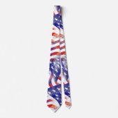Grunge Red White en Blue USA Flag Patriot Stropdas (Voorkant)