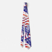 Grunge Red White en Blue USA Flag Patriot Stropdas (Achterkant)