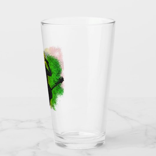 Grunge Reggae Muziek Rasta Rastaman Gitaar spelen Glas (Links)