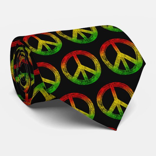 Grunge Reggae Rasta Rastafarian Vredessymbool Stro Stropdas (Opgerold)