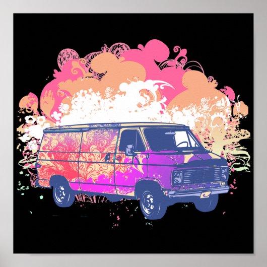 grunge retro hippie van poster (Voorkant)