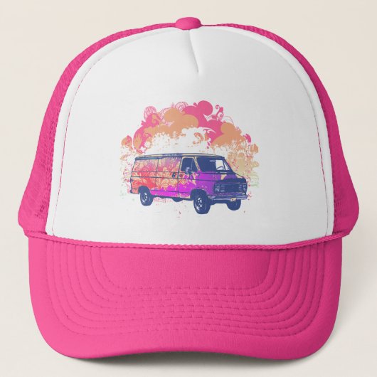 grunge retro hippie van trucker pet (Voorkant)