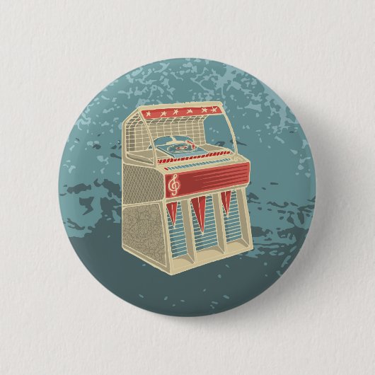 Grunge Retro Jukebox Ronde Button 5,7 Cm (Voorkant)