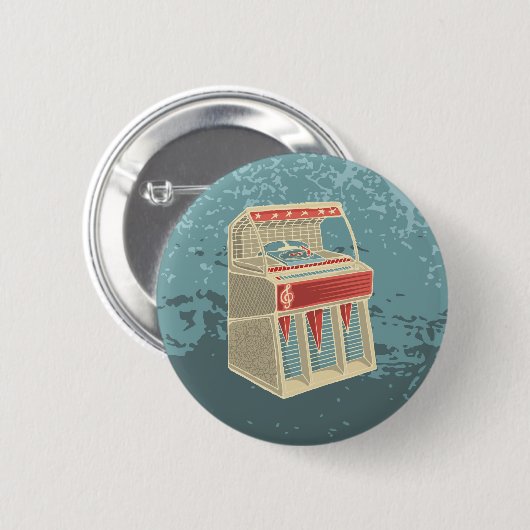 Grunge Retro Jukebox Ronde Button 5,7 Cm (Voorkant /achterkant)