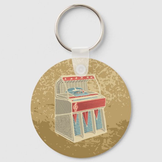 Grunge Retro Jukebox Sleutelhanger (Voorkant)