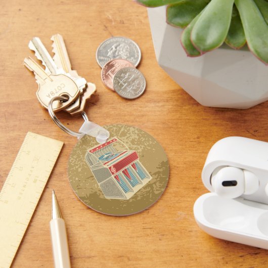 Grunge Retro Jukebox Sleutelhanger (Bureau)