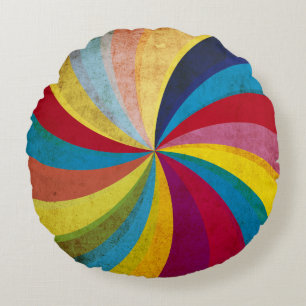 Grunge retro papier, kleurrijke wervelachtergrond. rond kussen