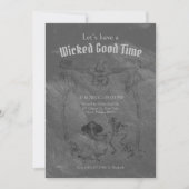 Grunge Retro Zwart Halloween Feest Kaart (Voorkant)