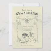 Grunge Retro Zwart Halloween Feest Kaart (Voorkant)