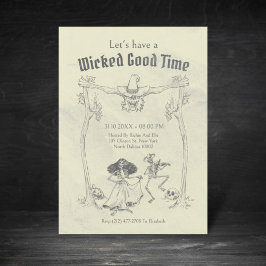 Grunge Retro Zwart Halloween Feest Kaart