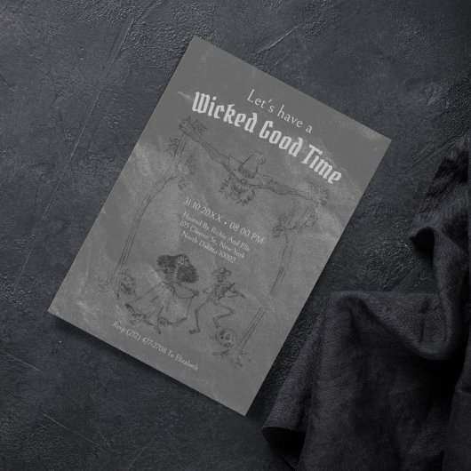 Grunge Retro Zwart Halloween Feest Kaart