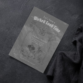 Grunge Retro Zwart Halloween Feest Kaart