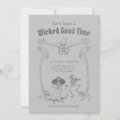 Grunge Retro Zwart Halloween Feest Kaart (Voorkant)