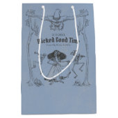 Grunge Retro Zwart Halloween Feest Medium Cadeauzakje (Voorkant)