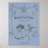 Grunge Retro Zwart Halloween Feest Poster (Voorkant)