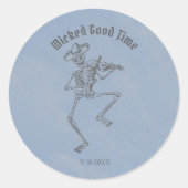 Grunge Retro Zwart Halloween Feest Ronde Sticker (Voorkant)