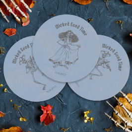 Grunge Retro Zwart Halloween Feest Ronde Sticker