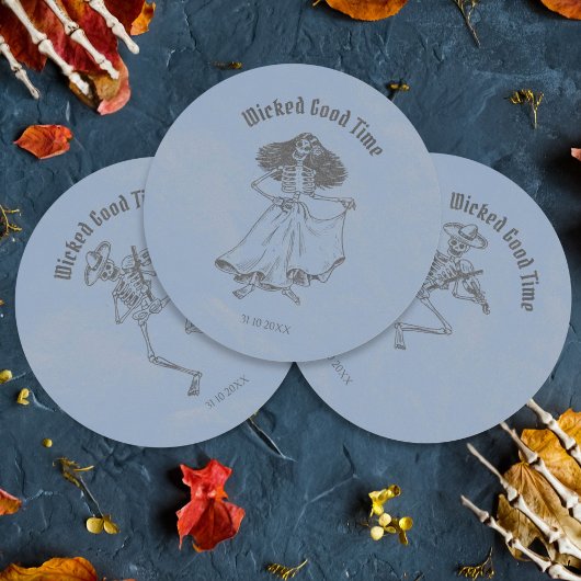 Grunge Retro Zwart Halloween Feest Ronde Sticker