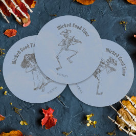 Grunge Retro Zwart Halloween Feest Ronde Sticker