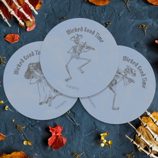 Grunge Retro Zwart Halloween Feest Ronde Sticker