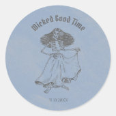 Grunge Retro Zwart Halloween Feest Ronde Sticker (Voorkant)