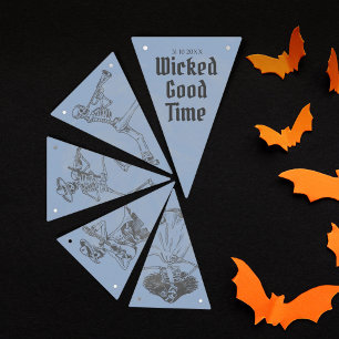 Grunge Retro Zwart Halloween Feest Vlaggetjes