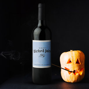 Grunge Retro Zwart Halloween Feest Wijn Etiket