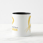 Grunge Ribbon Appendix Cancer Survivor Mok (Midden)