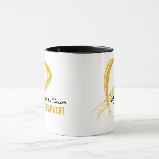 Grunge Ribbon Appendix Cancer Survivor Mok (Midden)