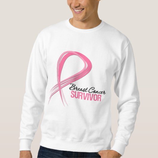 Grunge Ribbon Breast Cancer Survivor Trui (Voorkant)