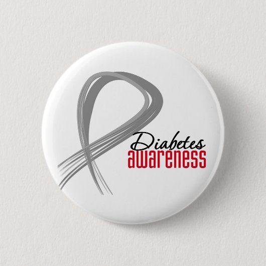 Grunge Ribbon Diabetes Awareness Ronde Button 5,7 Cm (Voorkant)
