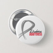 Grunge Ribbon Diabetes Awareness Ronde Button 5,7 Cm (Voorkant /achterkant)