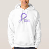 Grunge Ribbon Hodgkin's Lymphoma Survivor Hoodie (Voorkant)