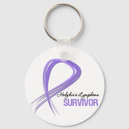 Grunge Ribbon Hodgkin's Lymphoma Survivor Sleutelhanger (Voorkant)