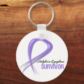 Grunge Ribbon Hodgkin's Lymphoma Survivor Sleutelhanger (Voorkant)