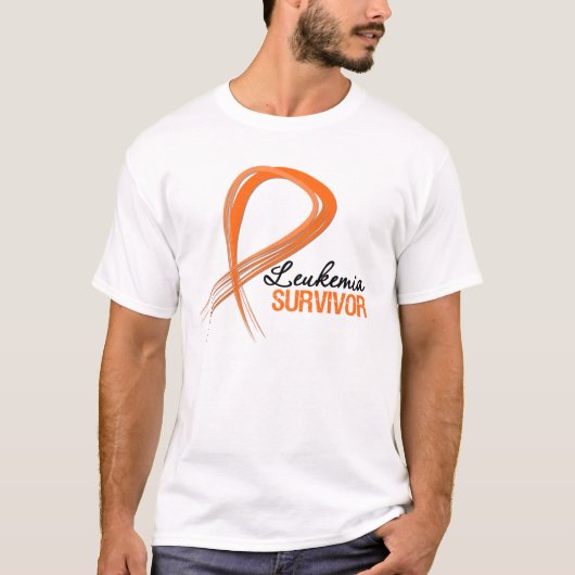 Grunge Ribbon Leukemia Survivor T-shirt (Voorkant)