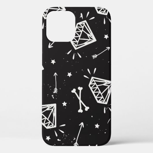 Grunge rock: diamanten, botten. Case-Mate iPhone case (Achterkant)