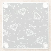 Grunge rock: diamanten, botten. glazen onderzetter (Achterkant)